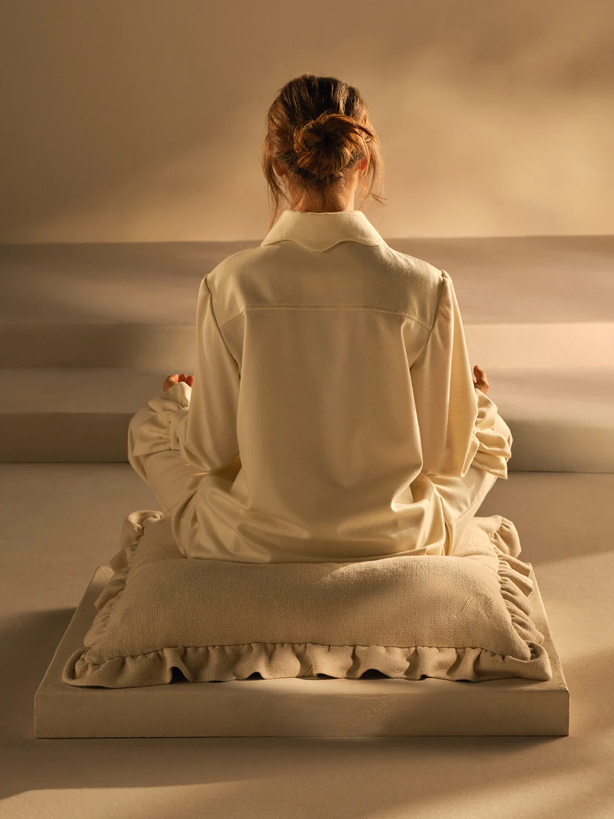 Linen and Buckwheat Meditation Cushion